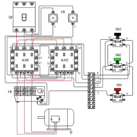 電動機正反轉(zhuǎn)控制接線圖